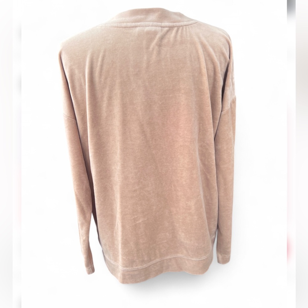 J. Jill Pure Jill Tan Velour Pullover Sweatshirt L - Picture 3 of 8